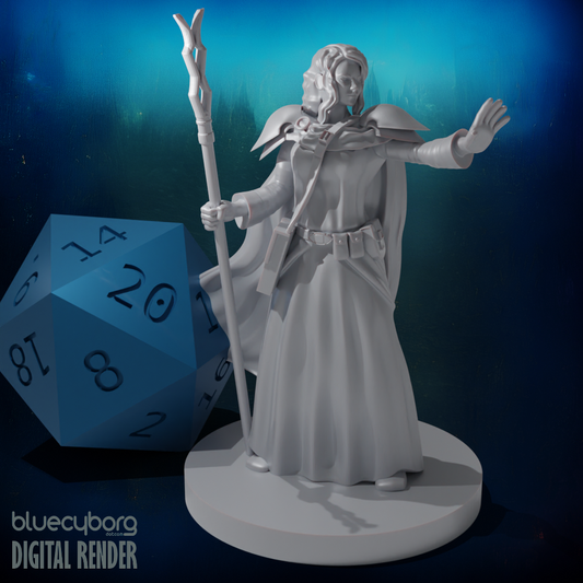 Human Female Abjurer Wizard 28mm Scale Miniature