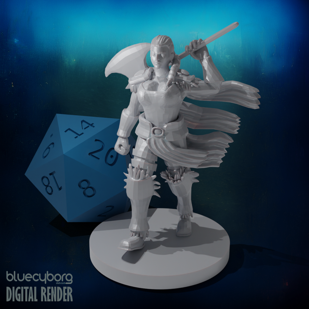 Human Female Barbarian 28mm Scale Miniature