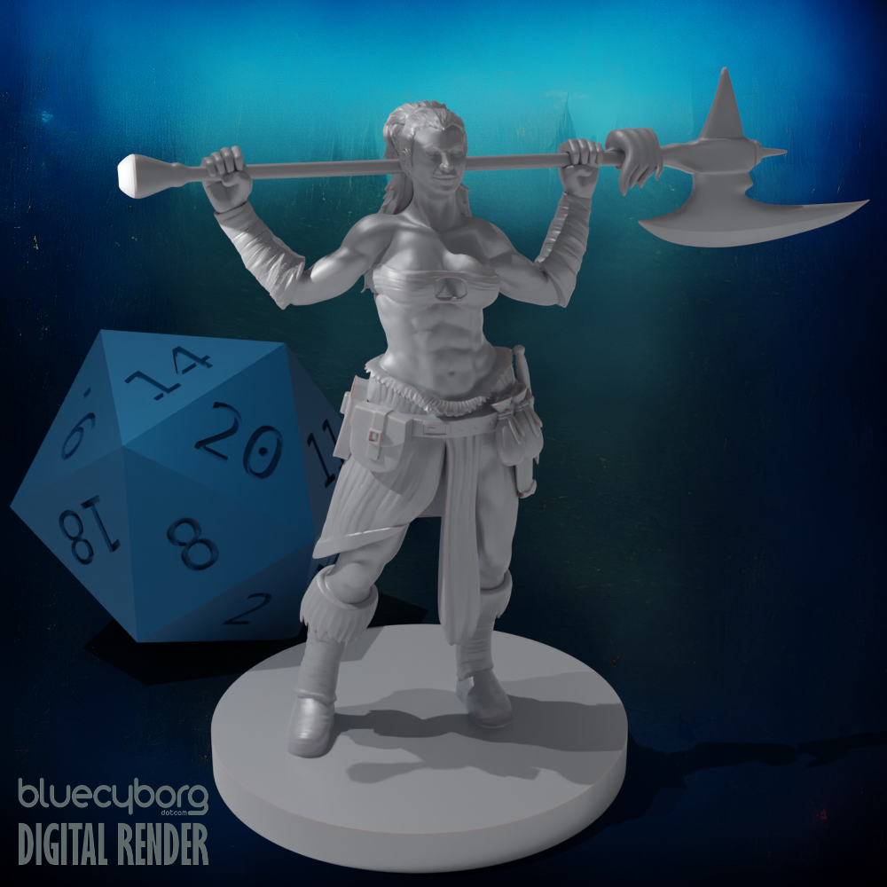 Human Female Barbarian 2 28mm Scale Miniature