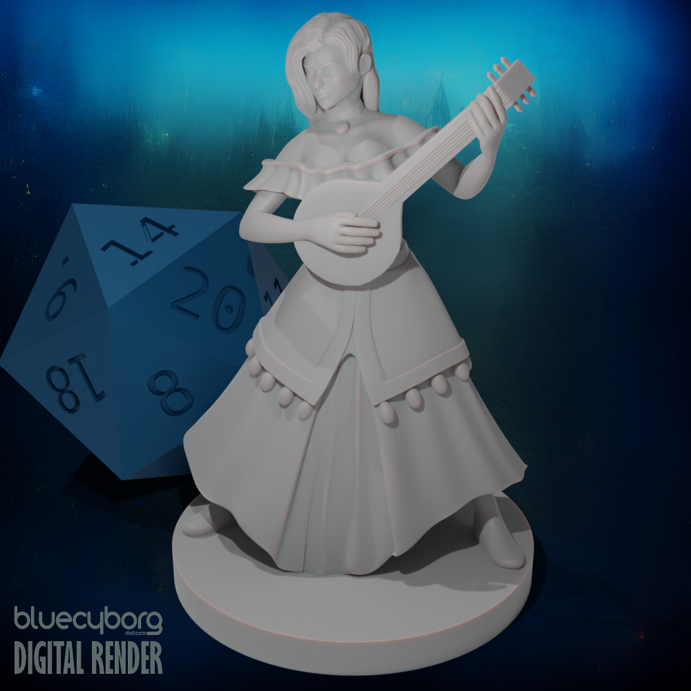 Human Female Bard 1 28mm Scale Miniature