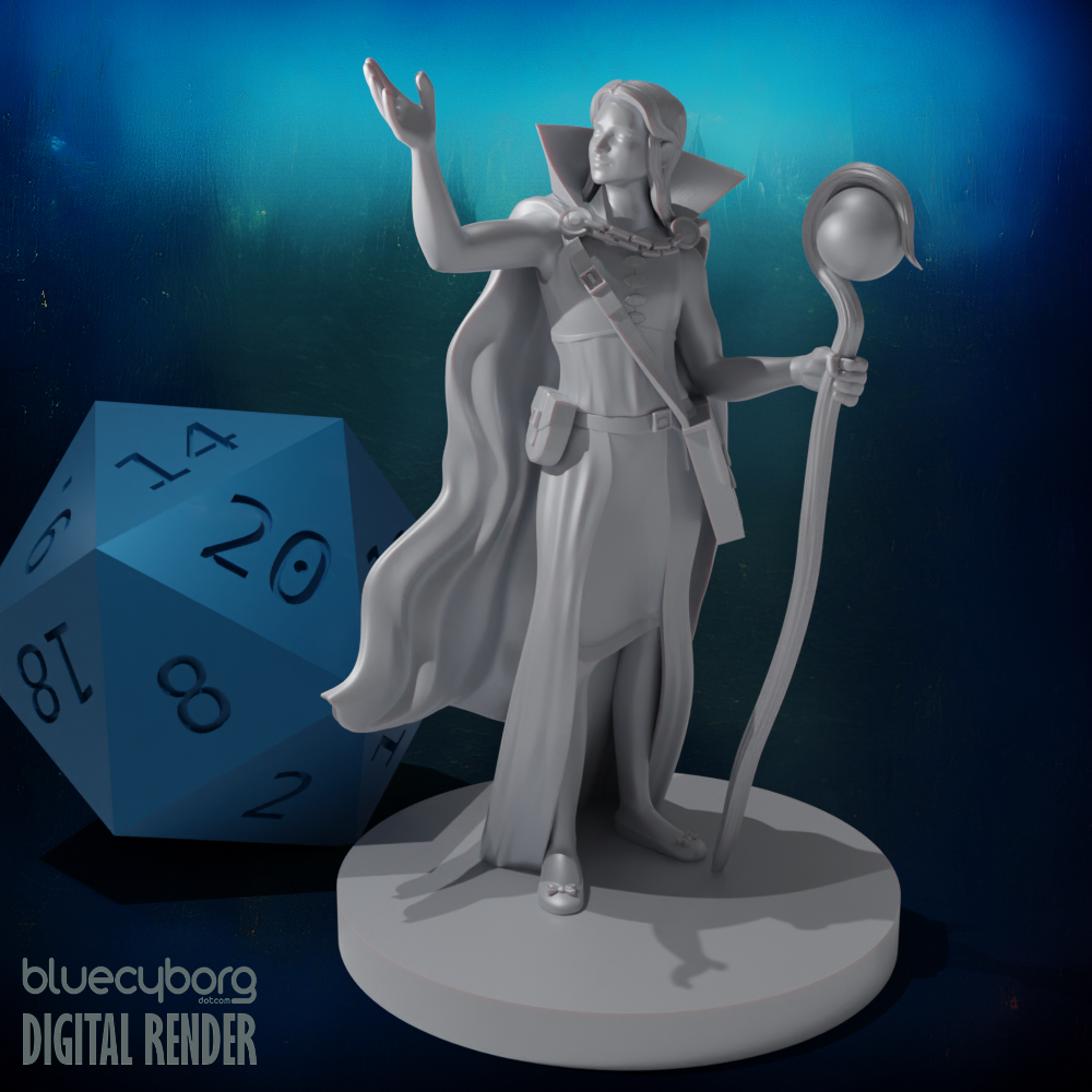 Human Female Diviner Wizard 28mm Scale Miniature