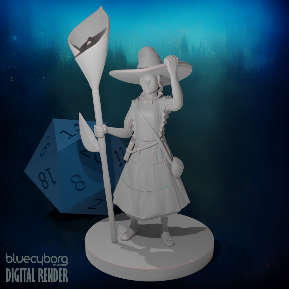 Human Female Druid 3 28mm Scale Miniature