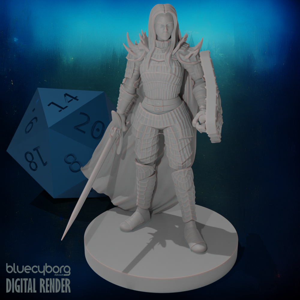 Human Female Fallen Paladin 28mm Scale Miniature