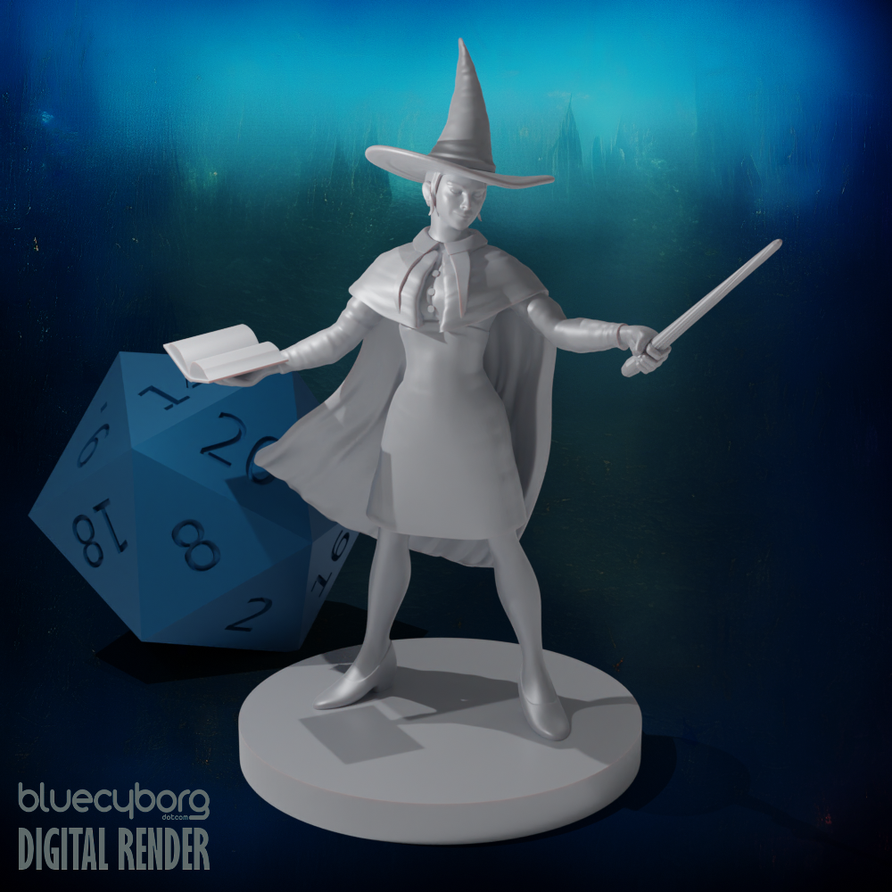 Human Female Illusionist Wizard 28mm Scale Miniature