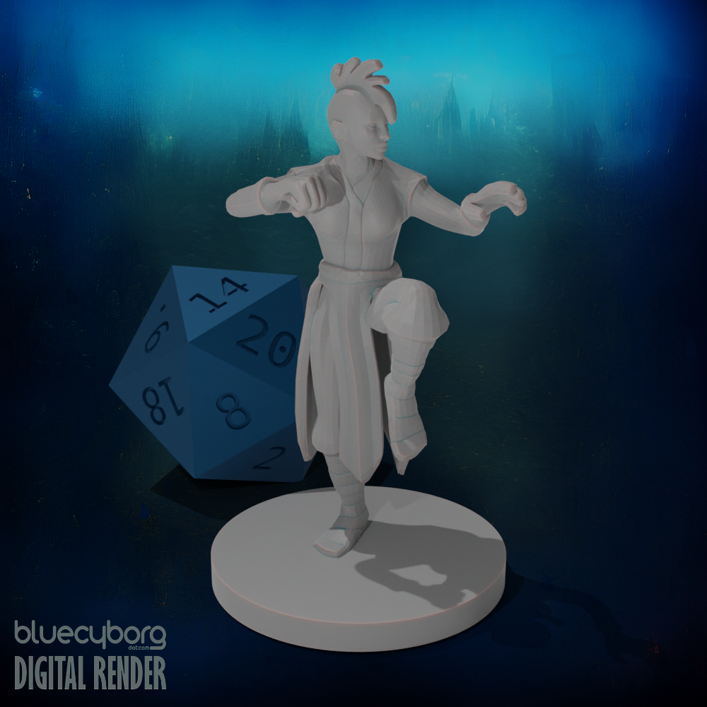 Human Female Monk Funky Cut 28mm Scale Miniature