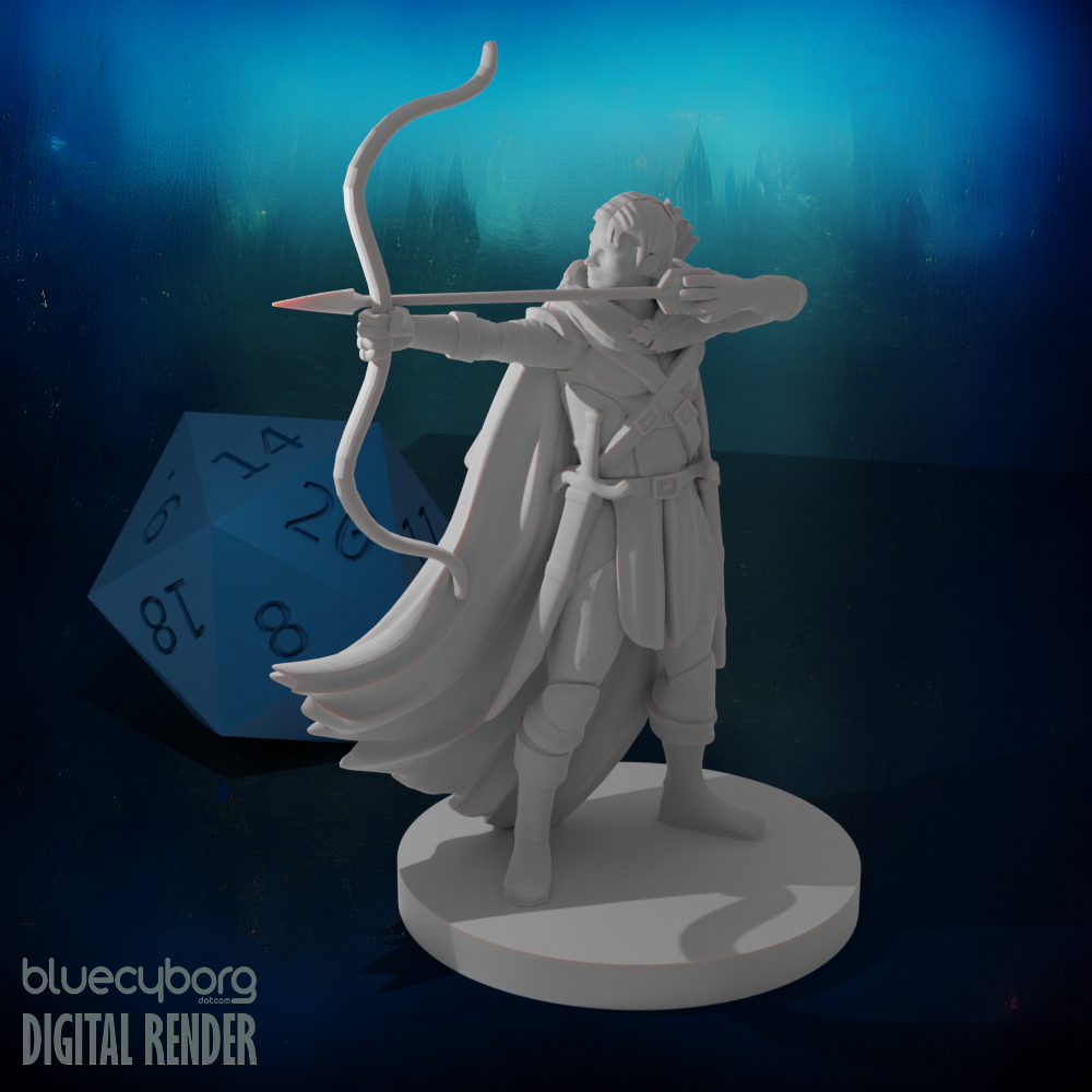 Human Female Ranger 28mm Scale Miniature for D&D, Shapeways, Pathfinder ...