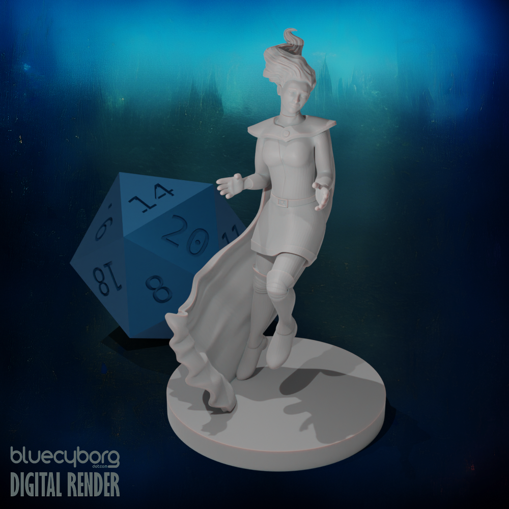 Human Female Sorceress Floating 28mm Scale Miniature