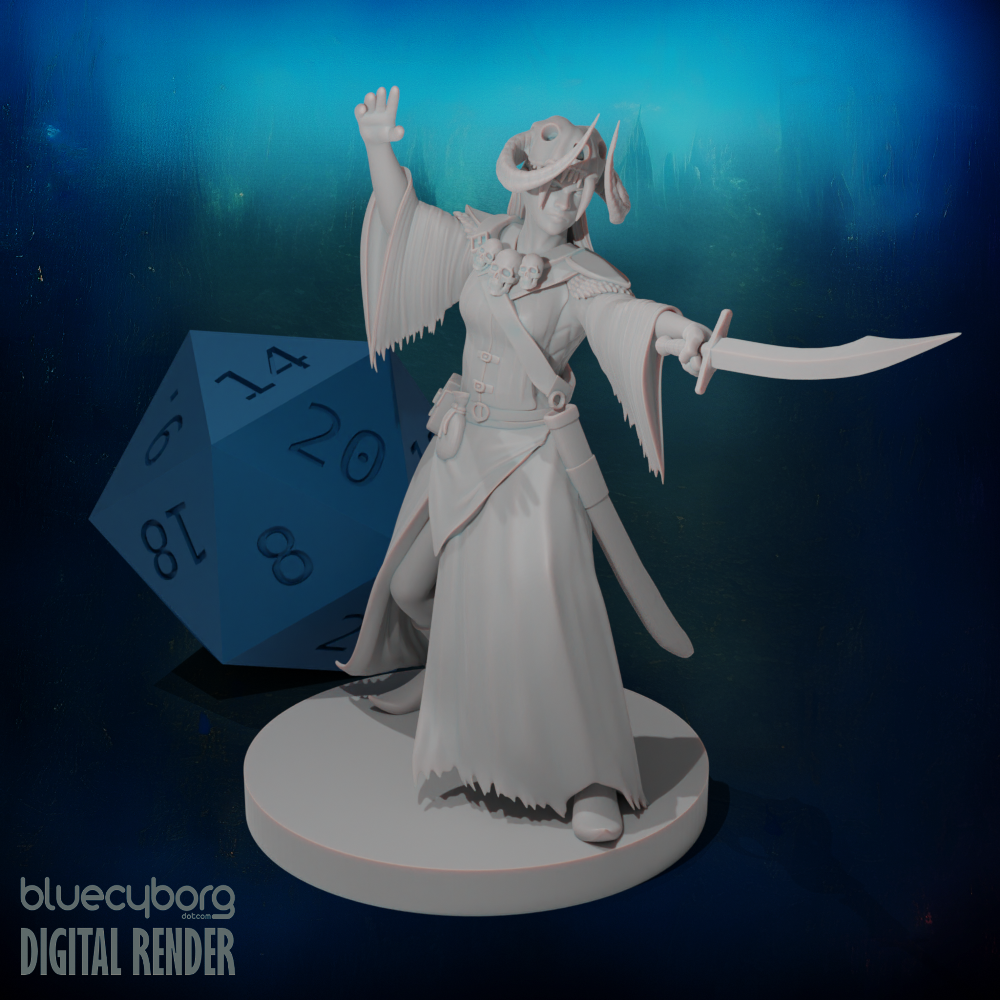 Human Female Warlock of the Fiend 28mm Scale Miniature