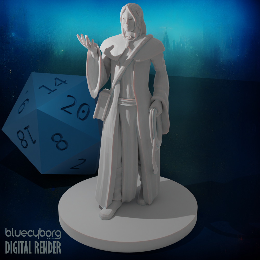 Human Magic Cleric with Whip 28mm Scale Miniature