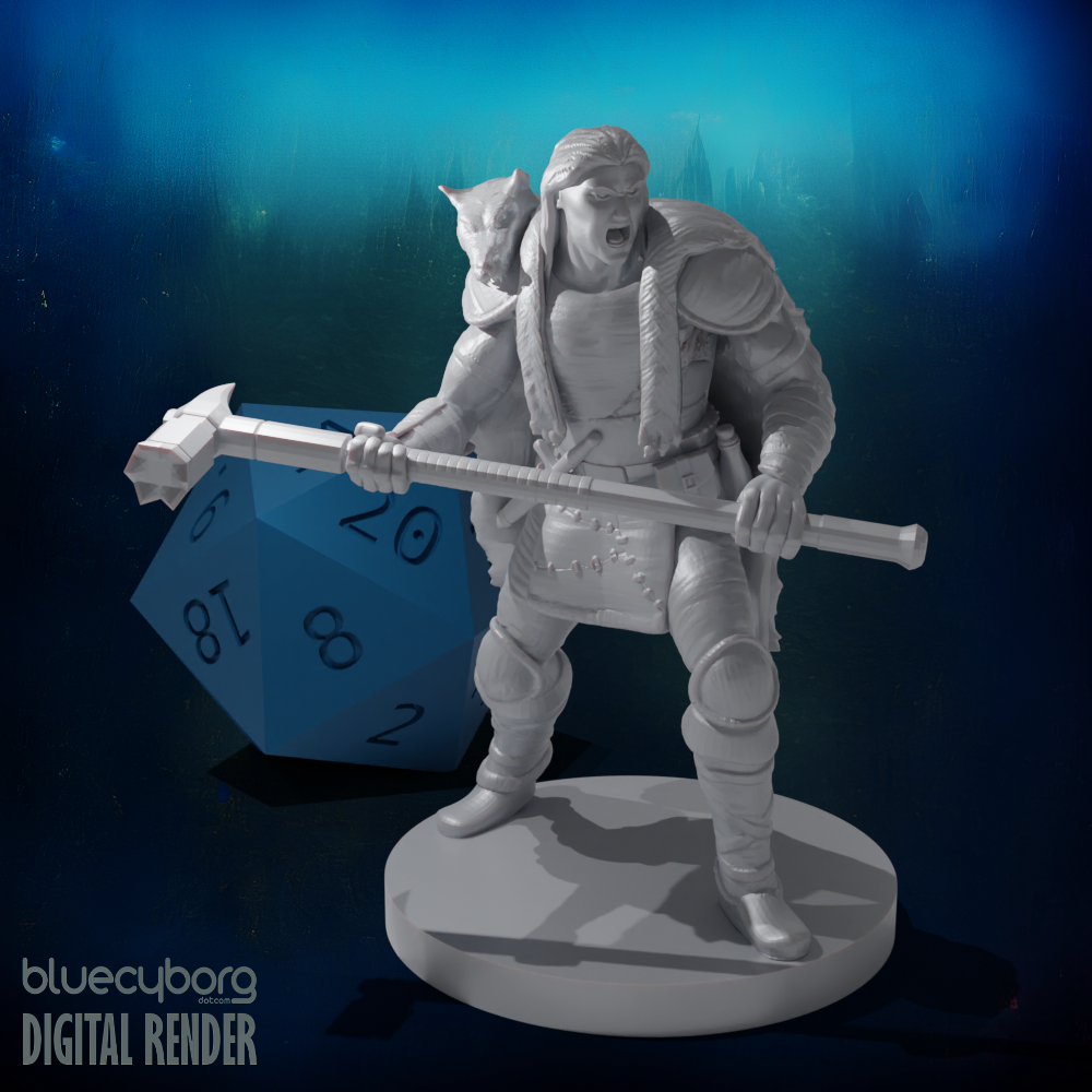 Human Male Barbarian 10 28mm Scale Miniature