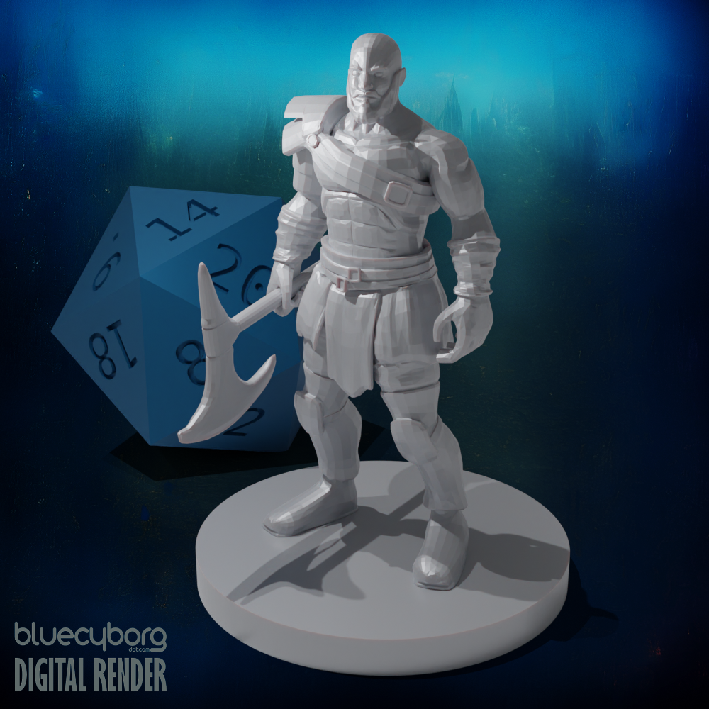 Human Male Barbarian 3 28mm Scale Miniature