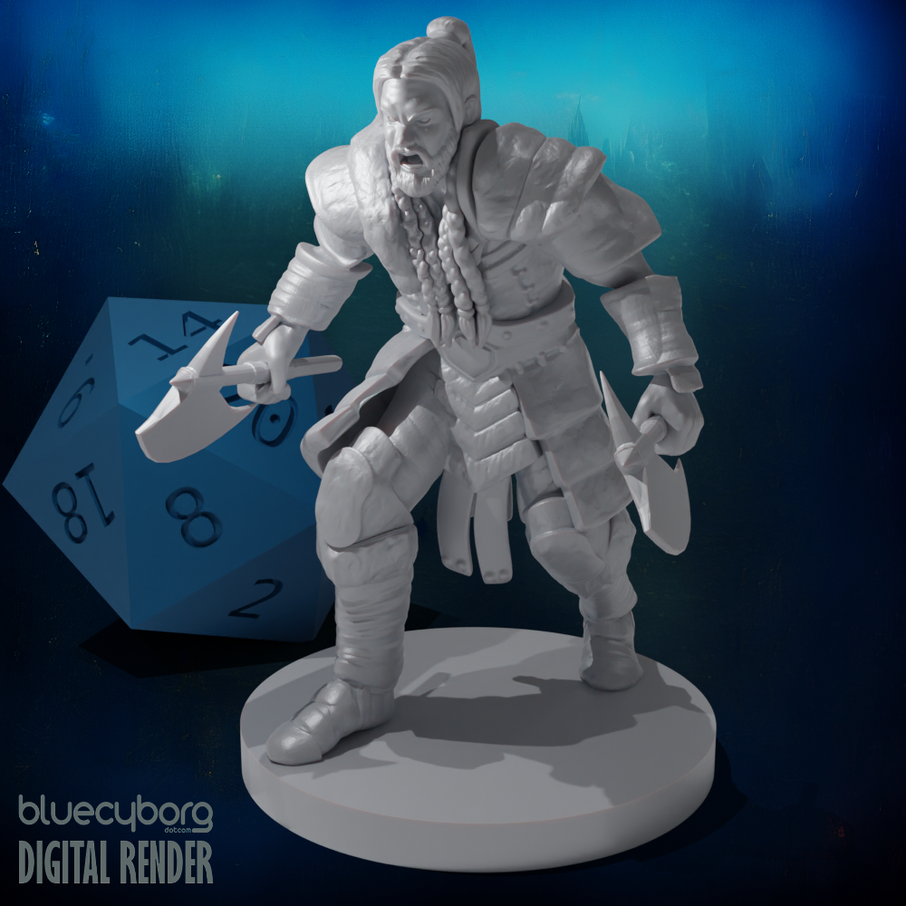 Human Male Barbarian 5 28mm Scale Miniature For D&D, Shapeways ...