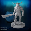 Human Male Barbarian 9 with Club 28mm Scale Miniature