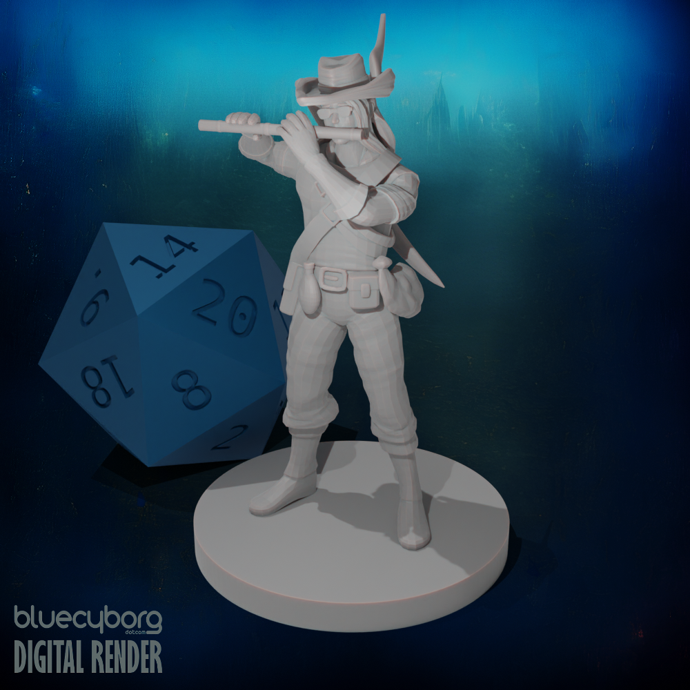 Human Male Bard with Flute 28mm Scale Miniature