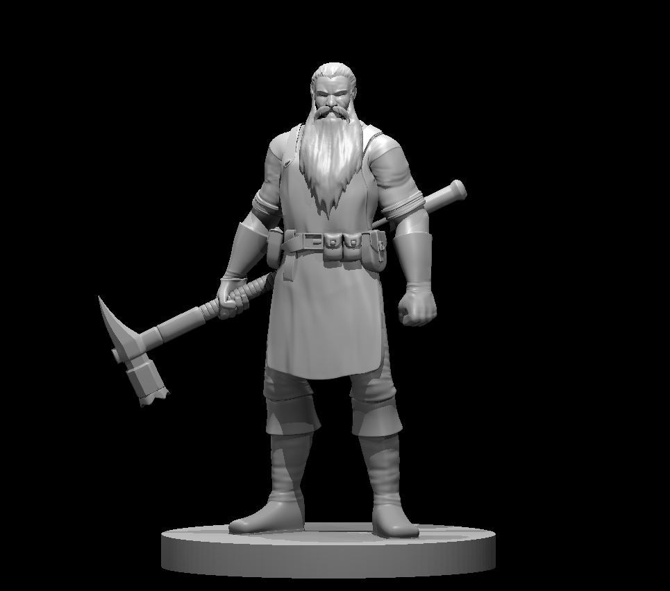 Human Male Blacksmith 28mm Scale Miniature