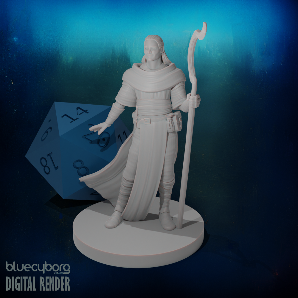 Human Male Druid 1 28mm Scale Miniature