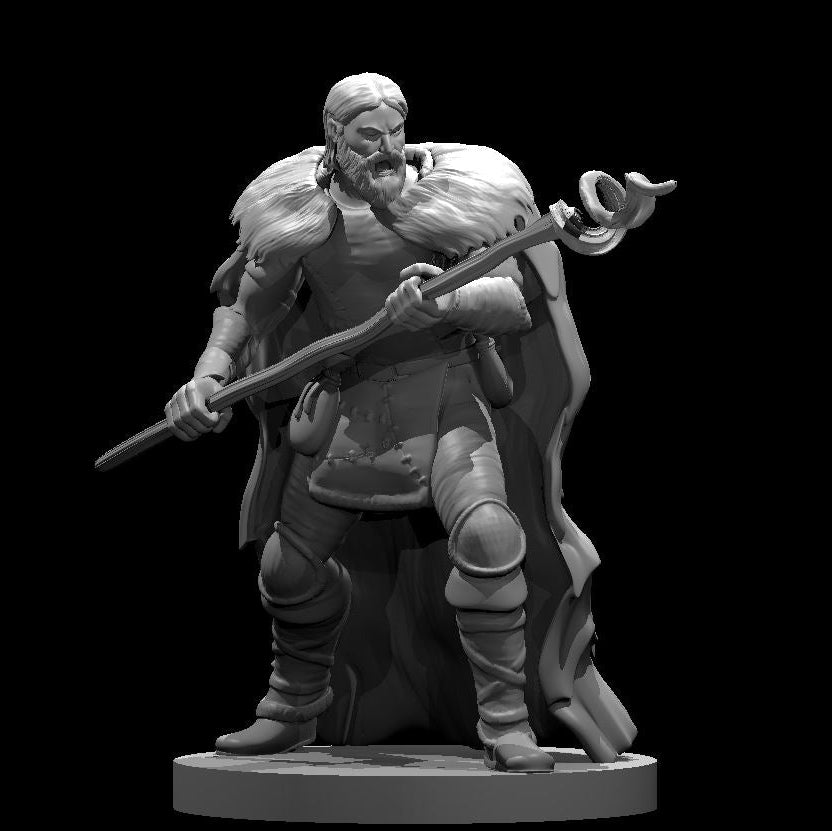 Human Male Druid 5 28mm Scale Miniature