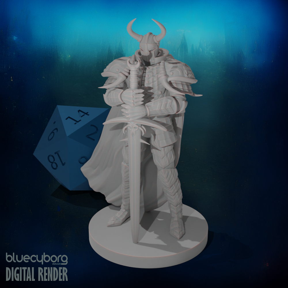 Human Male Fallen Paladin 28mm Scale Miniature