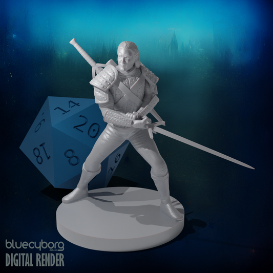 Human Male Fighter 28mm Scale Miniature