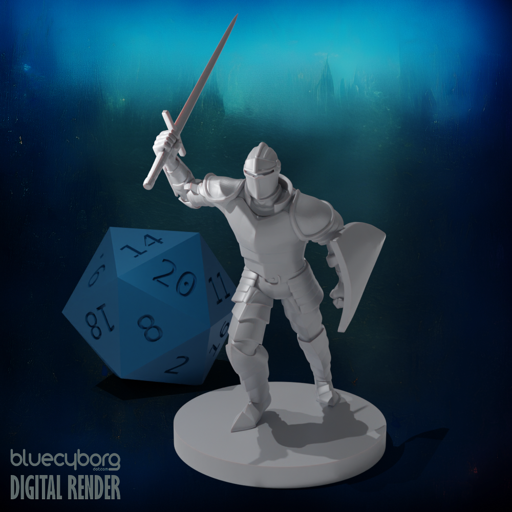 Human Male Fighter Charging 28mm Scale Miniature