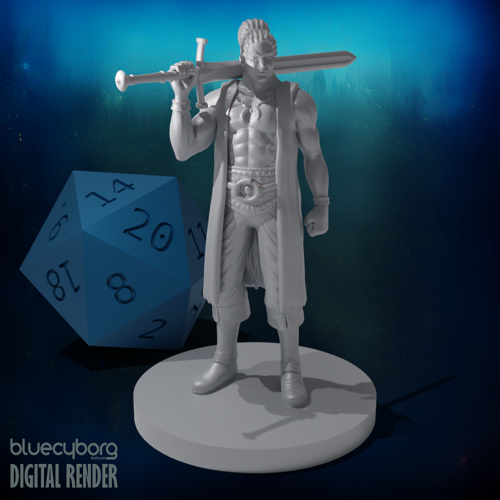 Human Male Heavy Pirate 28mm Scale Miniature