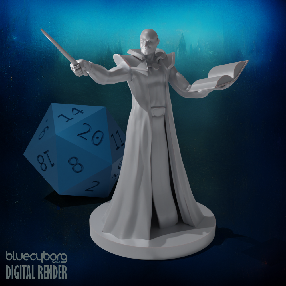 Human Male Illusionist Wizard 28mm Scale Miniature