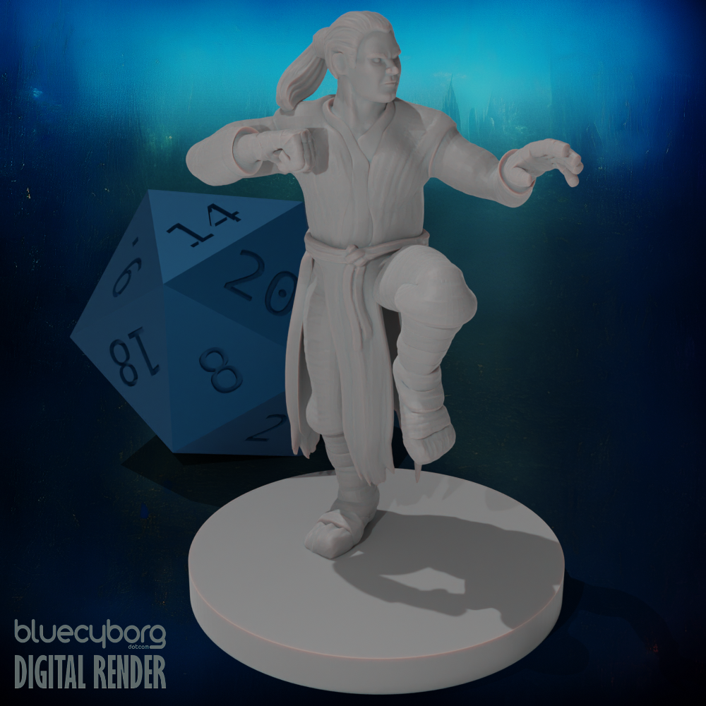 Human Male Monk 3 28mm Scale Miniature