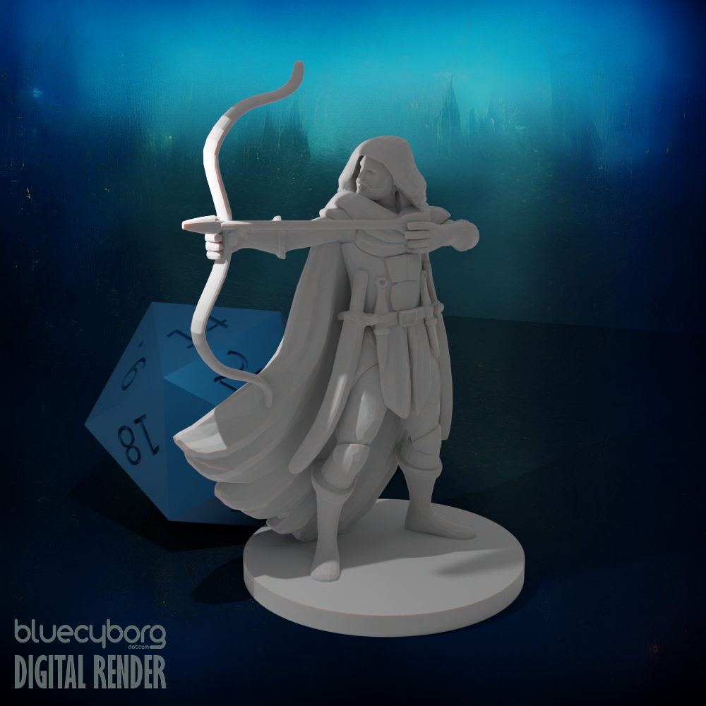 28mm Ranger Human Male Ranger 28mm Scale Miniature for D&D, Shapeways, Pathfinder ...