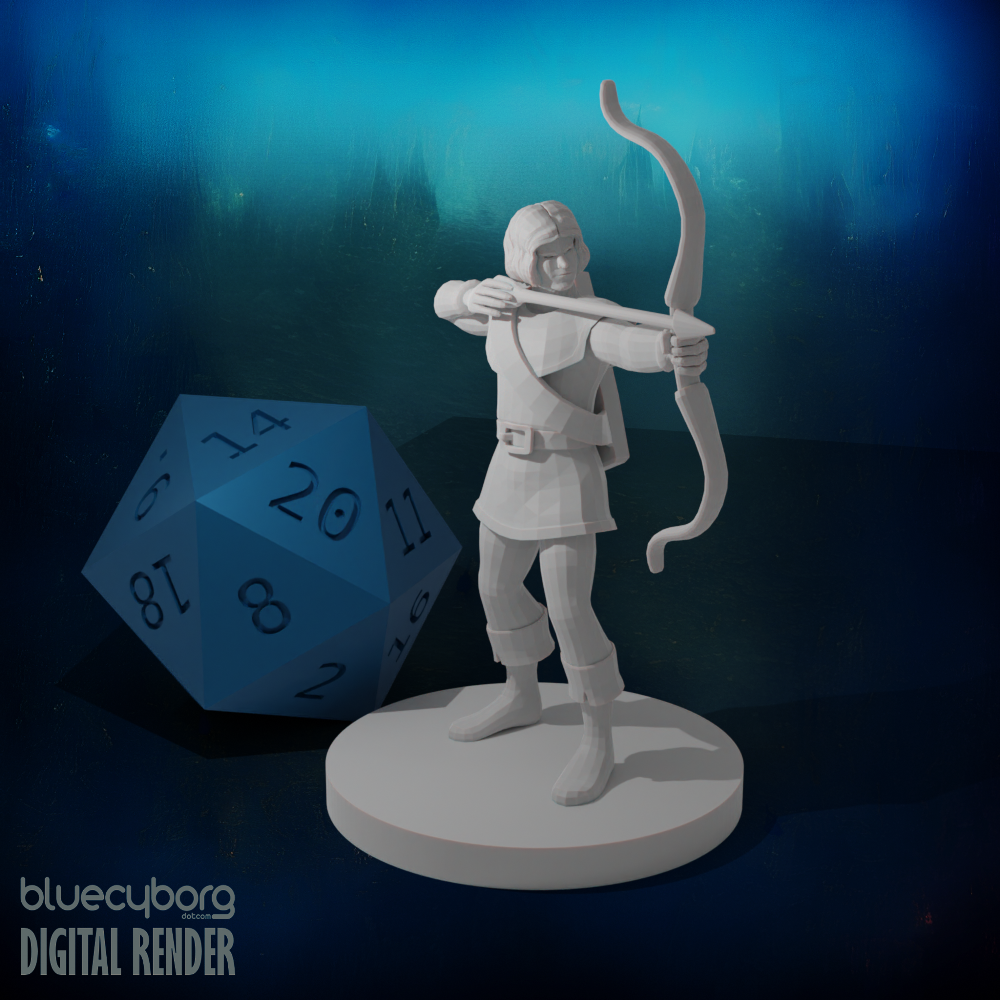 Human Male Ranger 2 28mm Scale Miniature for D&D, Shapeways, Pathfinder ...