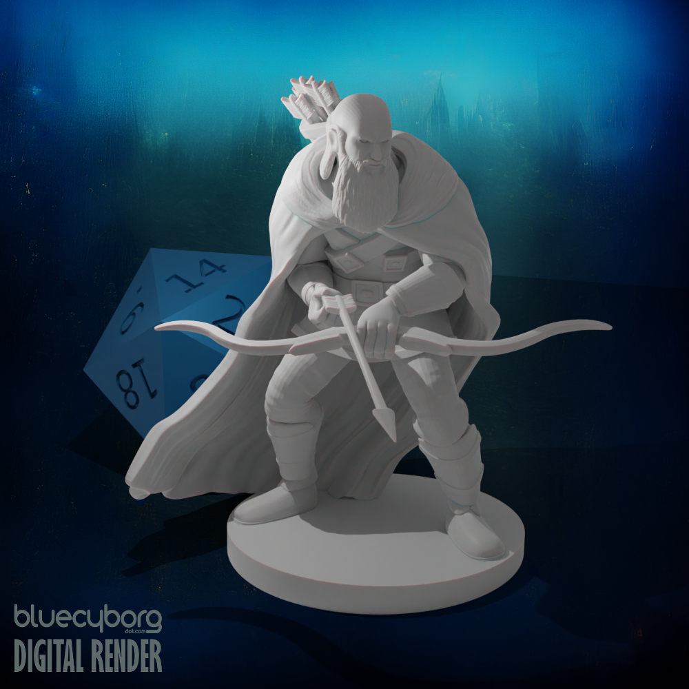 Human Male Ranger 3 28mm Scale Miniature for D&D, Shapeways, Pathfinder ...