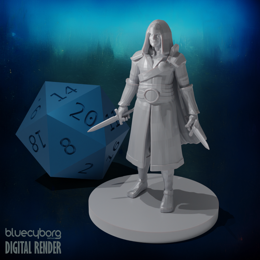 Human Male Rogue 4 Assassin 28mm Scale Miniature