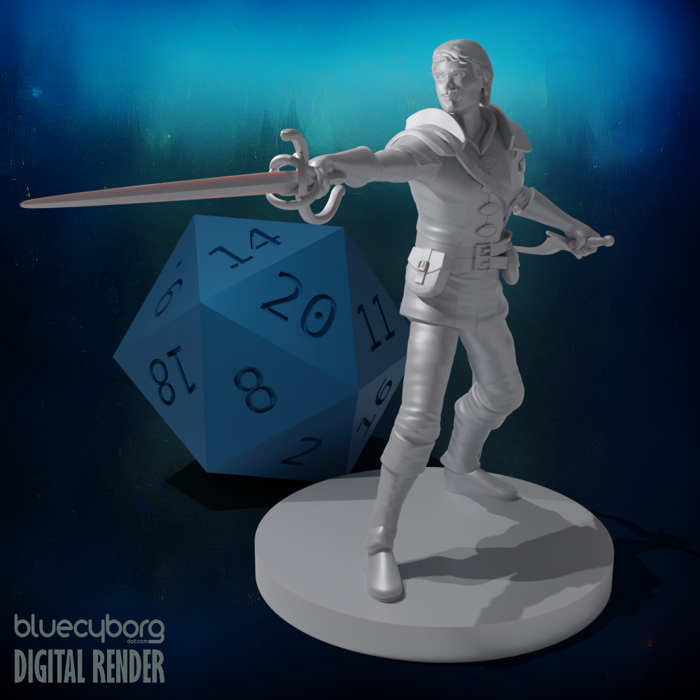 Human Male Swashbuckler 28mm Scale Miniature