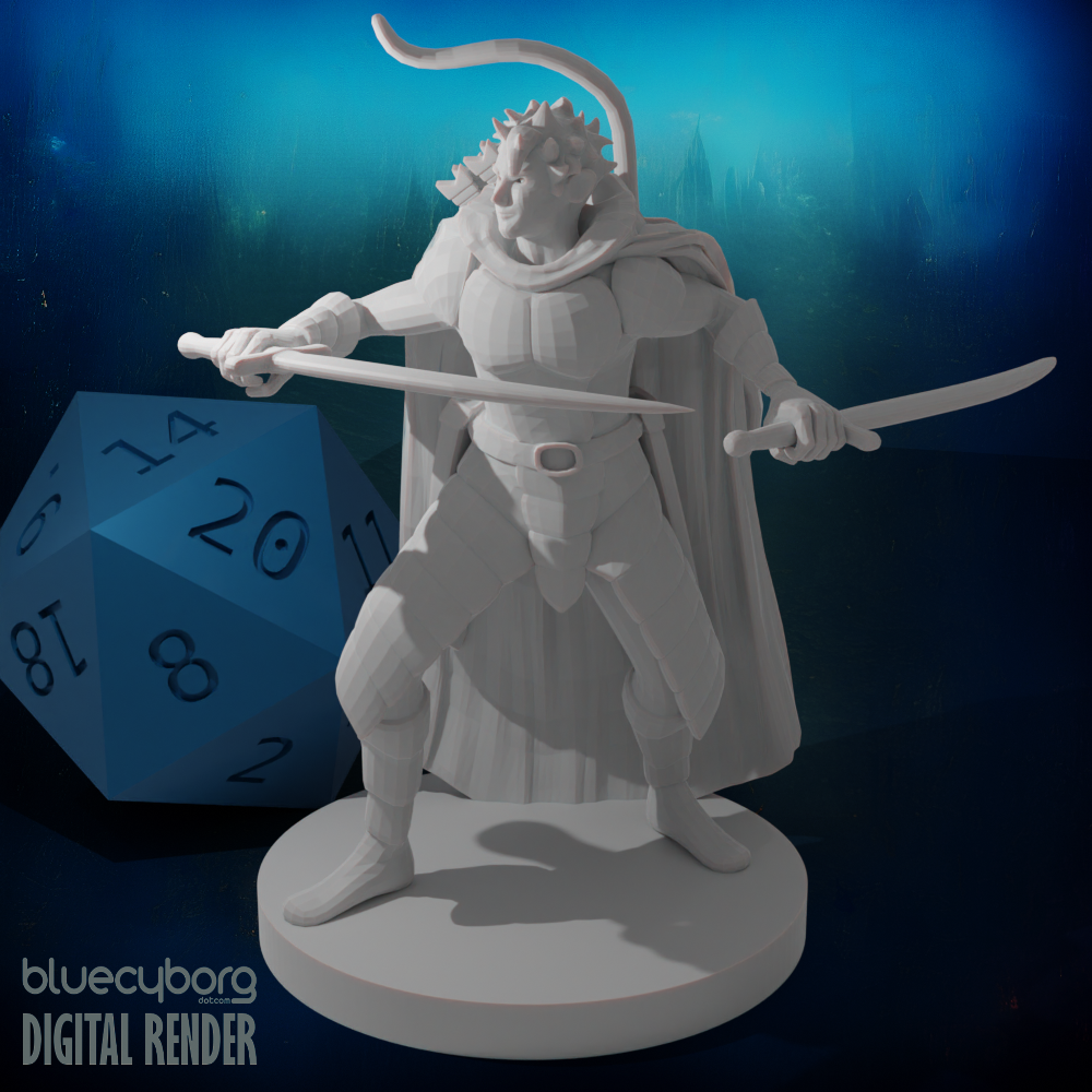 Human Male Two Sword Ranger 28mm Scale Miniature