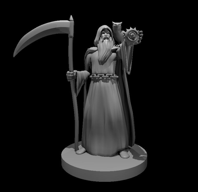 Human Death Cleric with Scythe - 28mm Scale Miniature