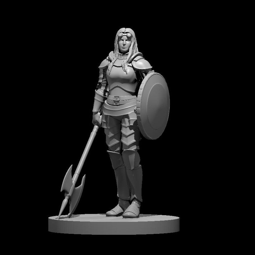 Human Female Artificer Fighter - 28mm Scale Miniature
