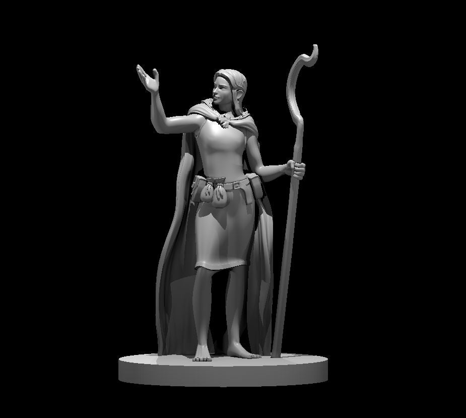 Human Female Druid 1 - 28mm Scale Miniature