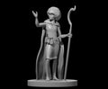 Human Female Druid 1 with Afro - 28mm Scale Miniature