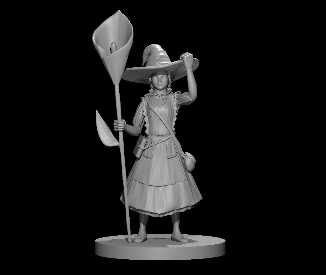 Human Female Druid 3 - 28mm Scale Miniature