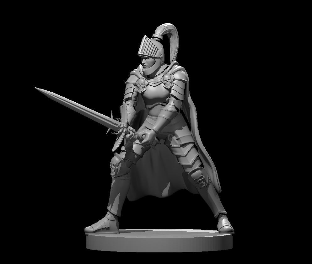 Human Female Fallen Paladin 2 - 28mm Scale Miniature
