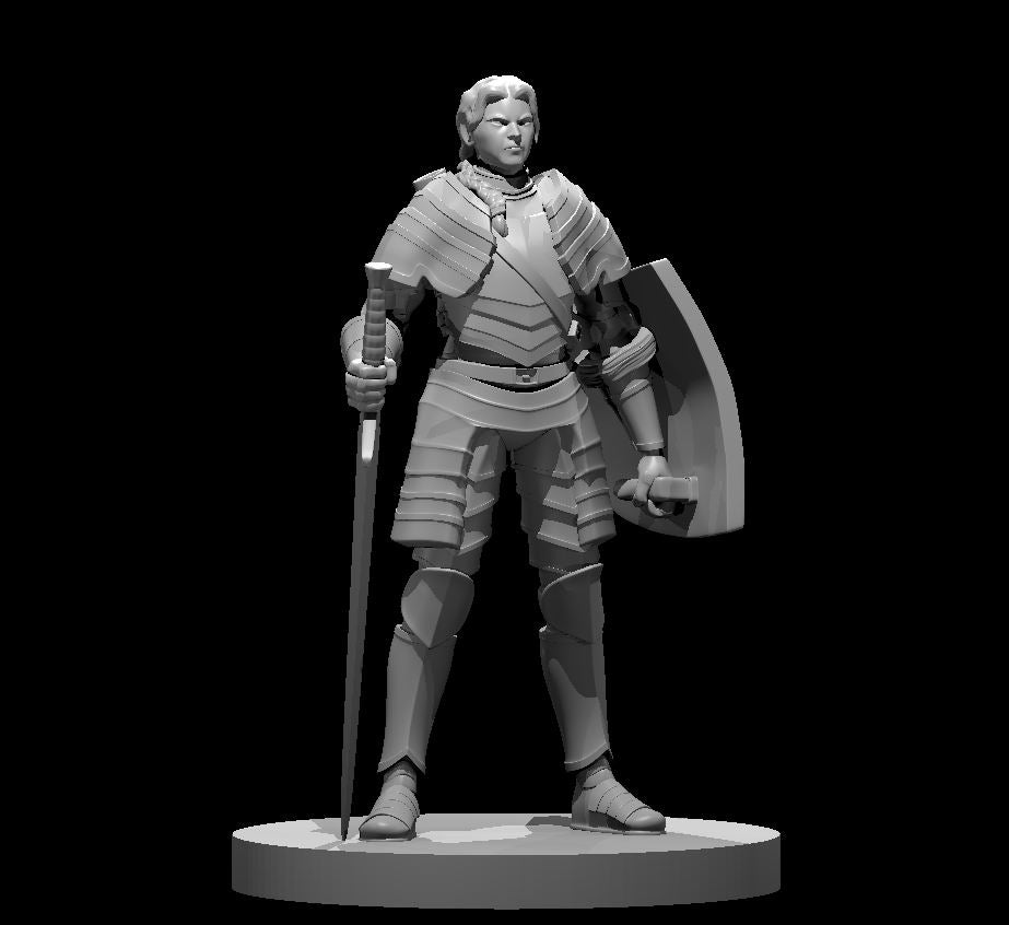 Human Female Paladin 4 - 28mm Scale Miniature