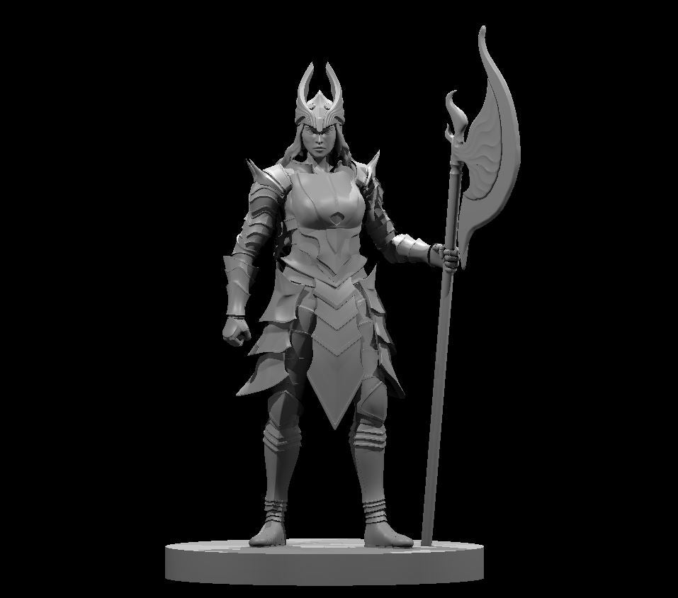 Human Female Paladin 5 - 28mm Scale Miniature