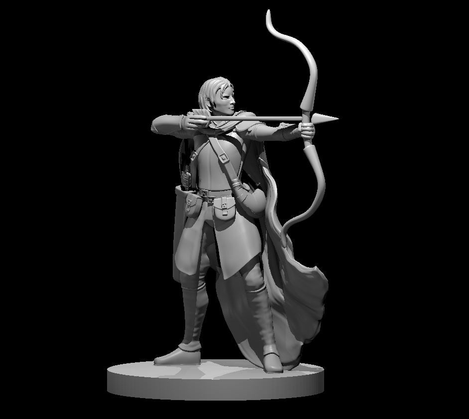 Human Female Ranger 3 - 28mm Scale Miniature