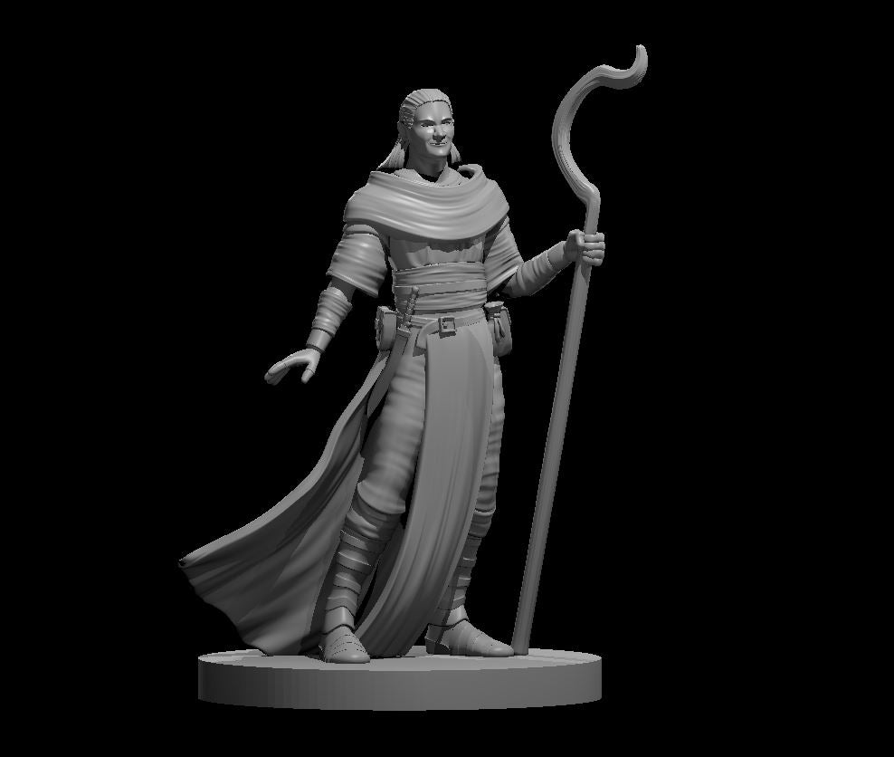 Human Male Druid 1 - 28mm Scale Miniature