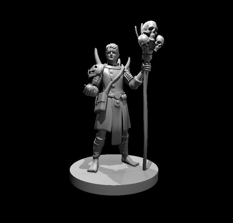 Human Male Druid 2 - 28mm Scale Miniature