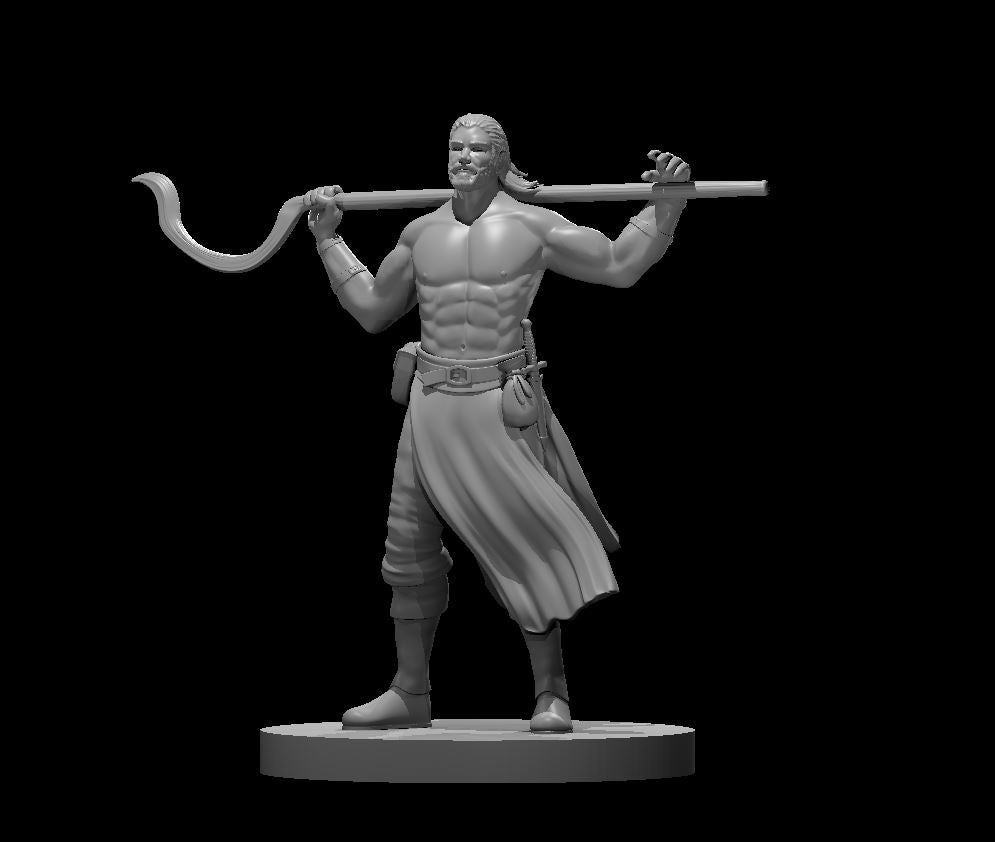 Human Male Druid 4 - 28mm Scale Miniature
