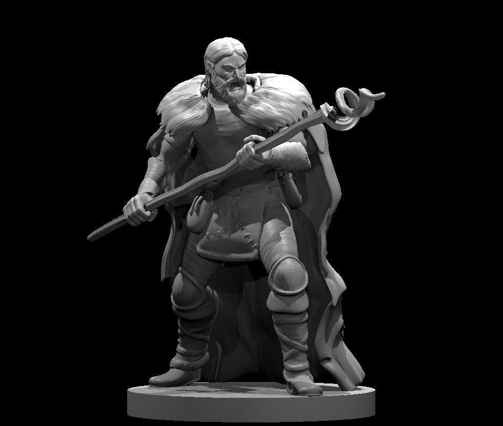 Human Male Druid 5 - 28mm Scale Miniature