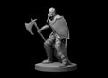 Human Male Fighter Axe and Shield - 28mm Scale Miniature