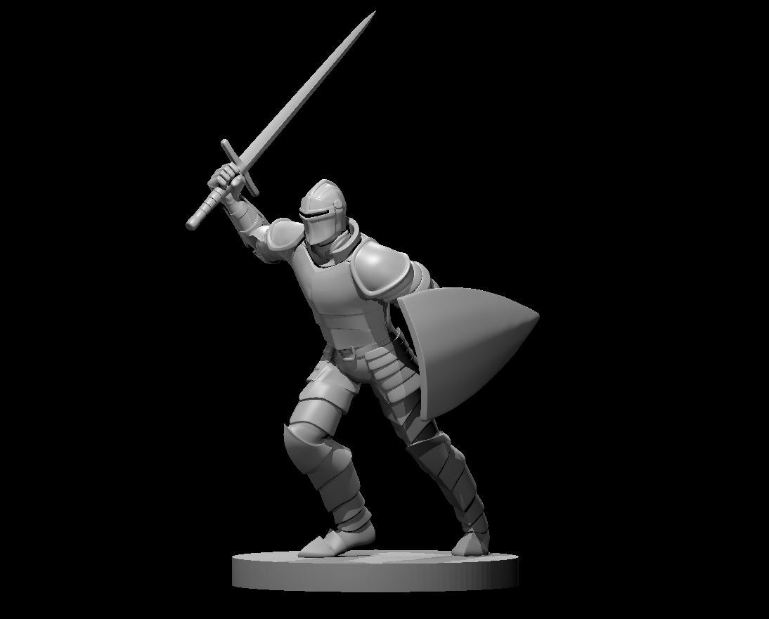 Human Male Fighter Charging - 28mm Scale Miniature