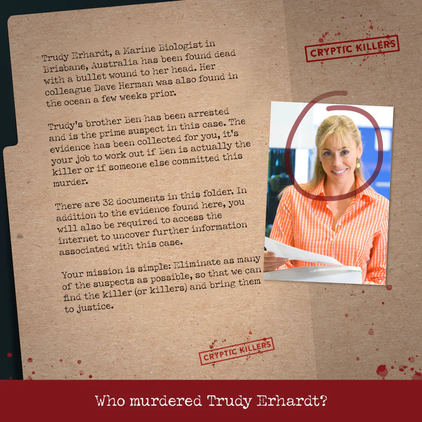 Murder of a Marine Biologist - Cryptic Killers - Unsolved Murder Mystery Case File Game