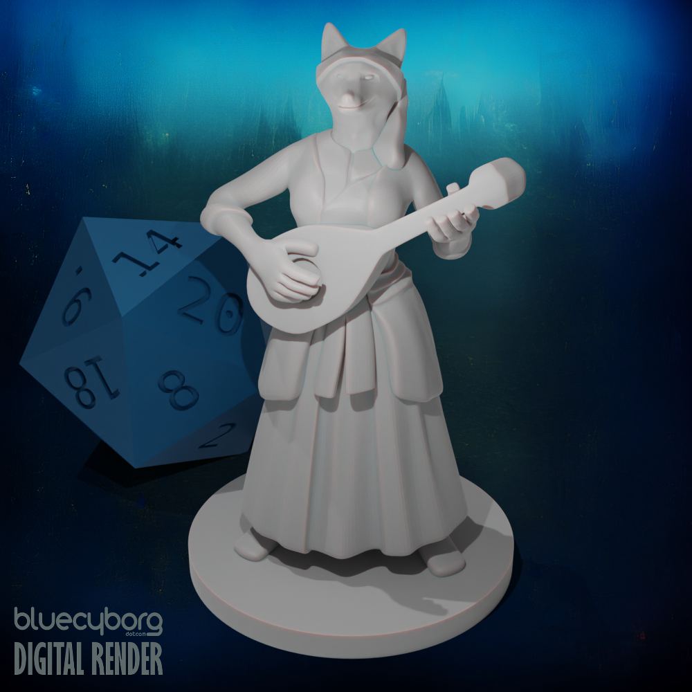 Kitsune Bard 28mm Scale Miniature